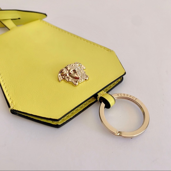 🆂🅾︎🅻🅳⭕️ VERSACE Key Ring Yellow Leather - Picture 3 of 8